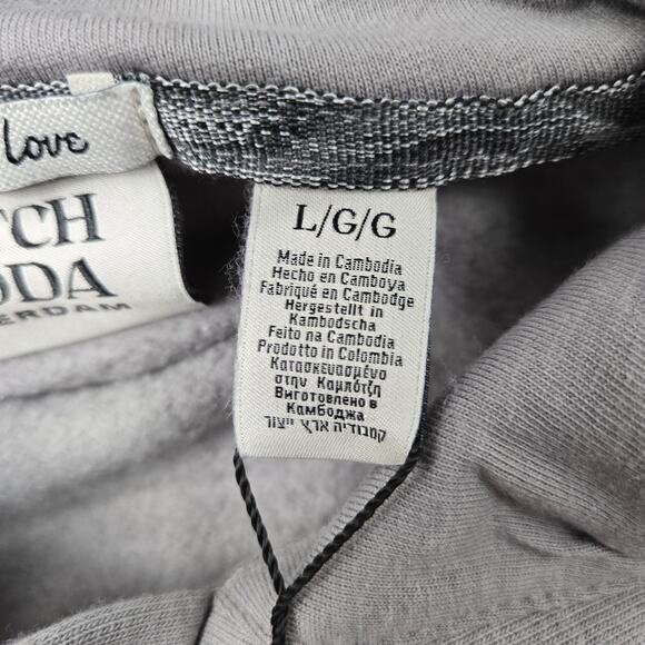 NWT Scotch & Soda Fleece Gray Men's Pullover Hoodie Graphic Spellout size Large - Picture 12 of 16